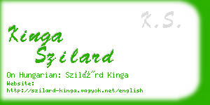 kinga szilard business card